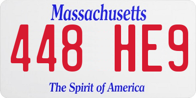 MA license plate 448HE9