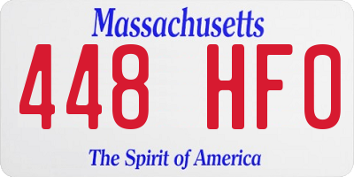 MA license plate 448HF0