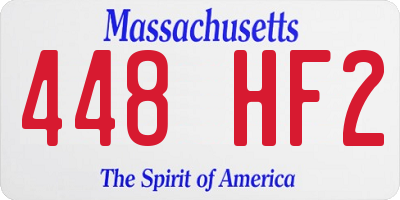 MA license plate 448HF2