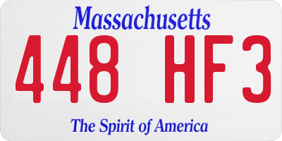 MA license plate 448HF3