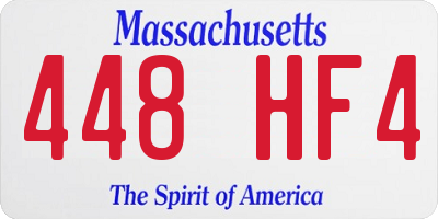 MA license plate 448HF4