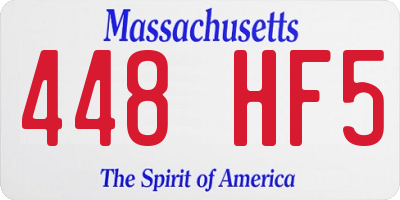 MA license plate 448HF5