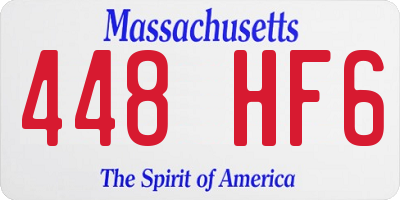 MA license plate 448HF6