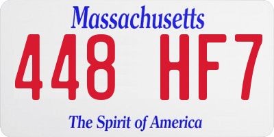 MA license plate 448HF7