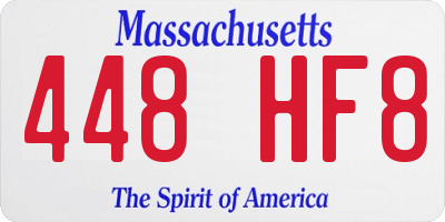 MA license plate 448HF8