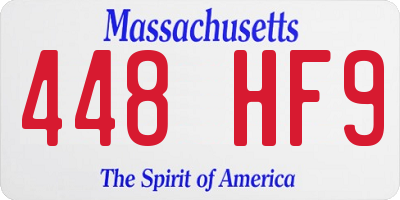 MA license plate 448HF9
