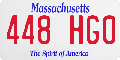 MA license plate 448HG0