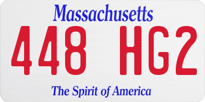 MA license plate 448HG2