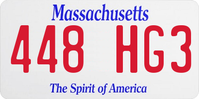 MA license plate 448HG3