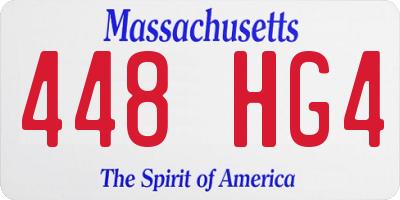 MA license plate 448HG4