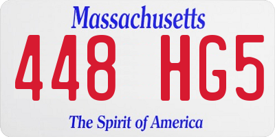 MA license plate 448HG5