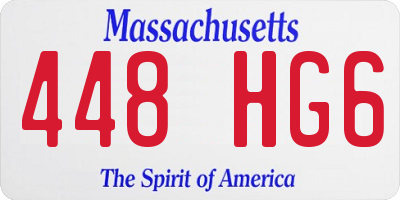 MA license plate 448HG6