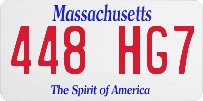 MA license plate 448HG7