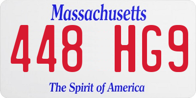 MA license plate 448HG9
