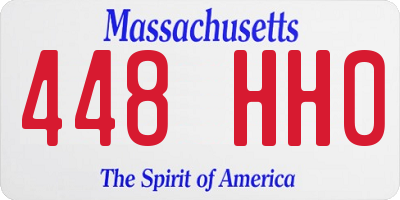 MA license plate 448HH0