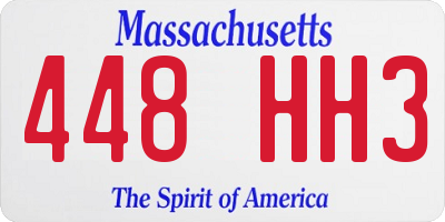 MA license plate 448HH3