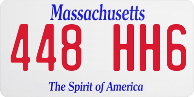 MA license plate 448HH6