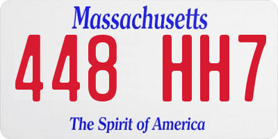 MA license plate 448HH7