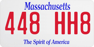 MA license plate 448HH8