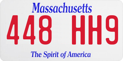 MA license plate 448HH9