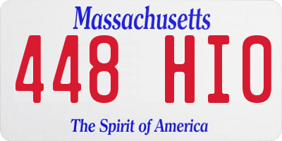 MA license plate 448HI0