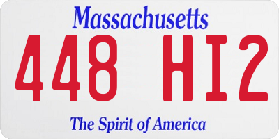 MA license plate 448HI2