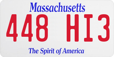 MA license plate 448HI3