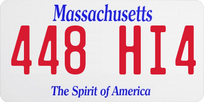 MA license plate 448HI4