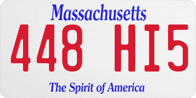 MA license plate 448HI5