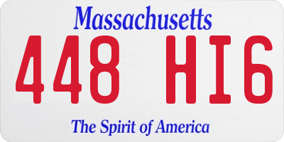 MA license plate 448HI6