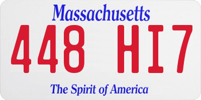 MA license plate 448HI7