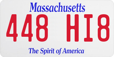 MA license plate 448HI8