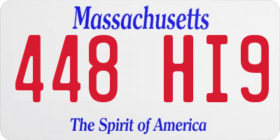 MA license plate 448HI9