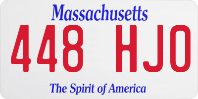 MA license plate 448HJ0