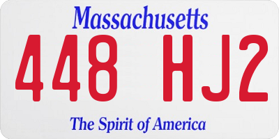 MA license plate 448HJ2