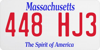 MA license plate 448HJ3