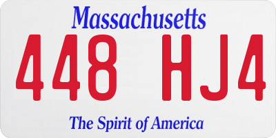 MA license plate 448HJ4