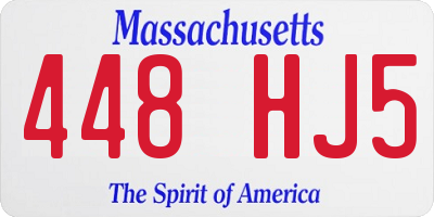 MA license plate 448HJ5