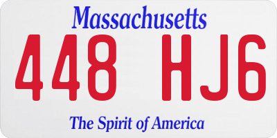 MA license plate 448HJ6