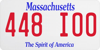 MA license plate 448IO0