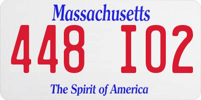 MA license plate 448IO2