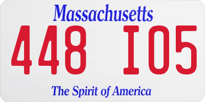 MA license plate 448IO5