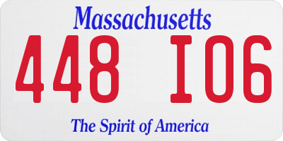 MA license plate 448IO6