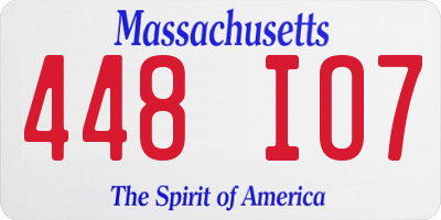 MA license plate 448IO7