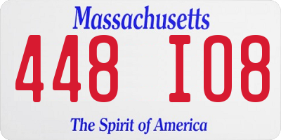 MA license plate 448IO8