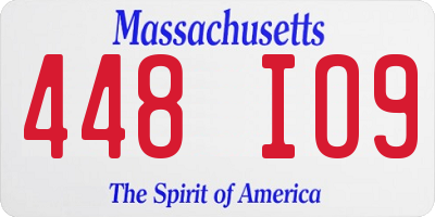 MA license plate 448IO9