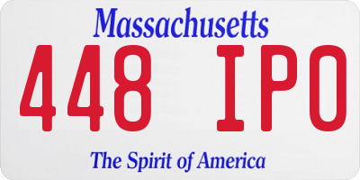 MA license plate 448IP0