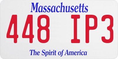 MA license plate 448IP3