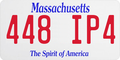 MA license plate 448IP4