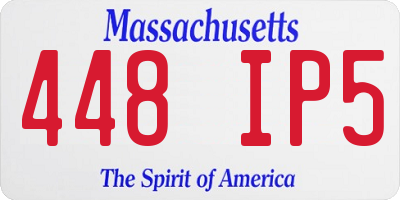 MA license plate 448IP5